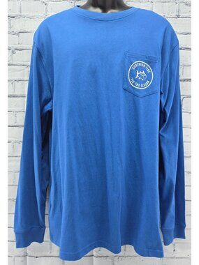 Southern Tide Mens Classic Blue Long-Sleeve T-Shirt Large Tis The Season Graphic
